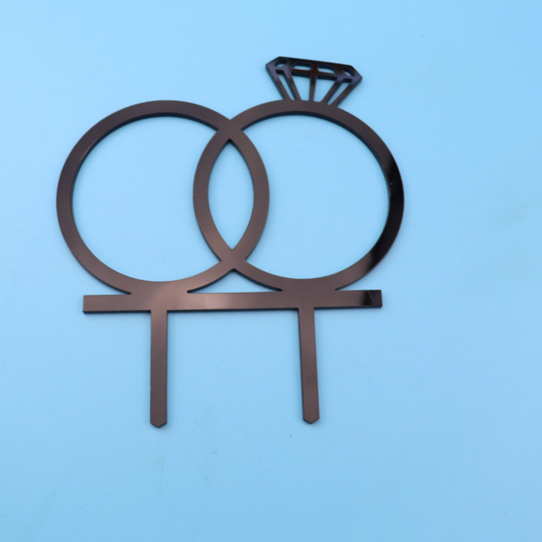 Interlocking Rings Cake Topper Engagement & Wedding Design