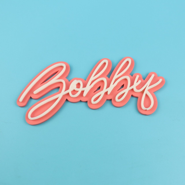 Elegant 3D Personalised Name Cake Charm