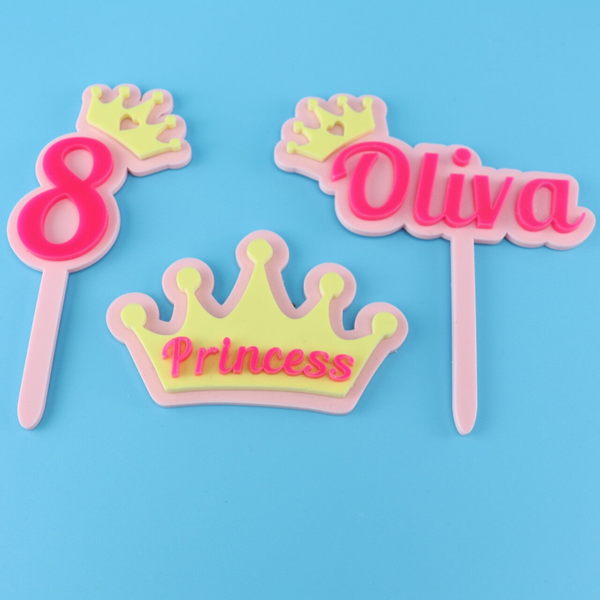 Absolutely Fabulous Princess Cake Topper & Charm Set – Set of 3