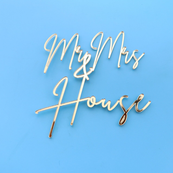 Exquisite Mr and Mrs Personalised Name Stylish cake Charm