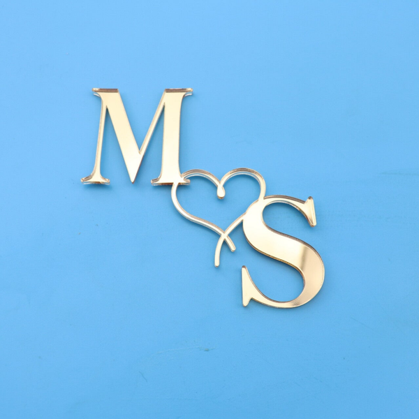 Wedding  Initials Monogram Celebration  Cake Charm & Topper