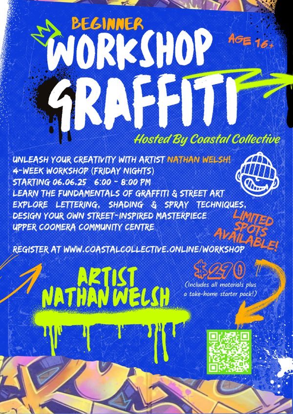 NOW FULL!! Beginner Graffiti Workshop - Artist Nathan Welsh