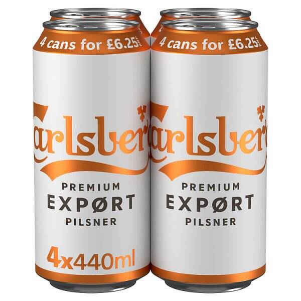 Carlsberg Export Lager Beer 4 x 440ml Can PMP £6.25
