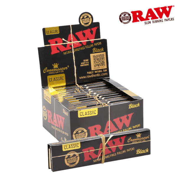 RAW Black Classic Connoisseur Kingsize Slim Papers & Tips