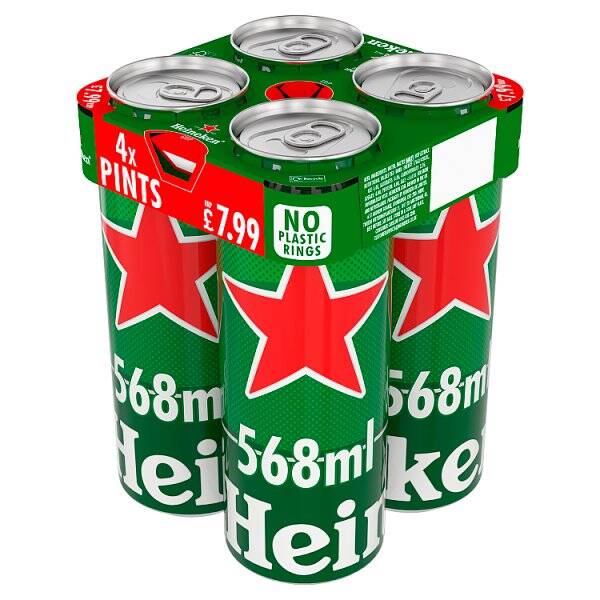 Heineken Beer Cans 4x 568ml