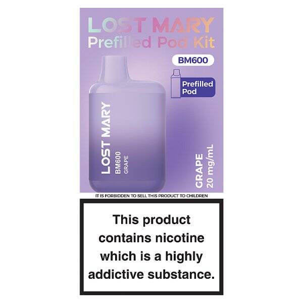 Lost Mary BM600 Grape Prefilled Pod Kit 20mg/ml