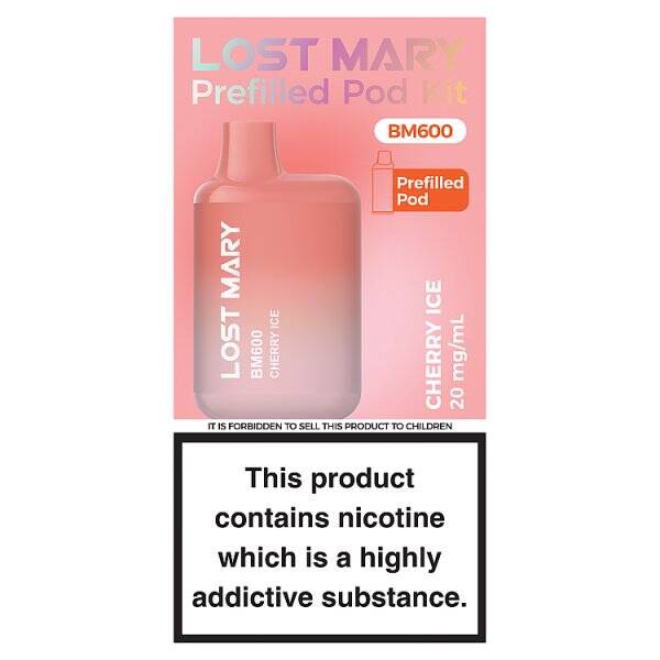 Lost Mary BM600 Cherry Ice Prefilled Pod Kit 20mg/ml