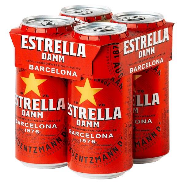 Estrella Damm Beer Cans 4x440ml  440ml