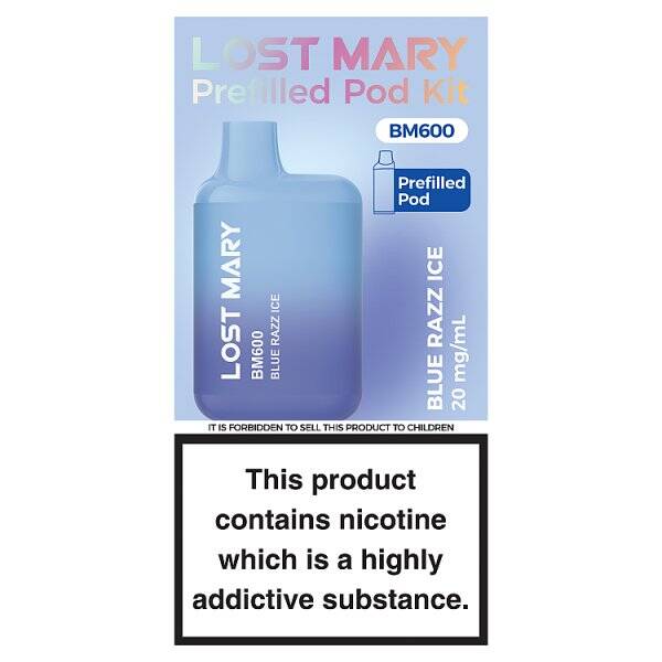 Lost Mary BM600 Blue Razz Ice Prefilled Pod Kit 20mg/ml
