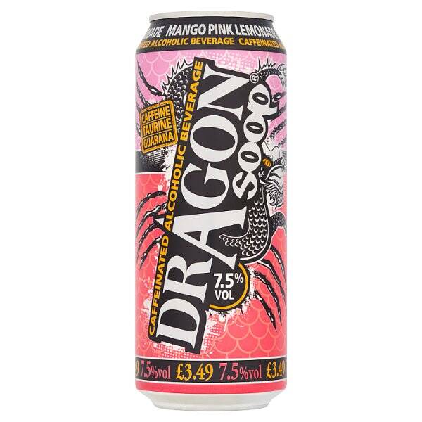 Dragon Soop Mango Pink Lemonade Caffeinated Alcoholic Beverage 500ml