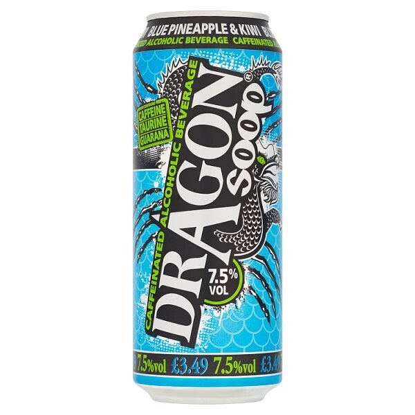 Dragon Soop Blue Pineapple & Kiwi Caffeinated Alcoholic Beverage 500ml