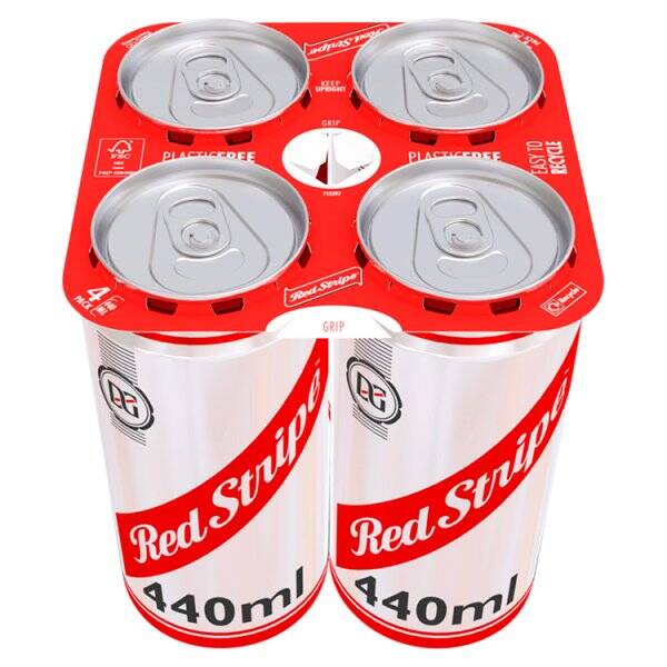 Red Stripe Jamaica Lager Beer Can 4.7% ABV 4x440ml