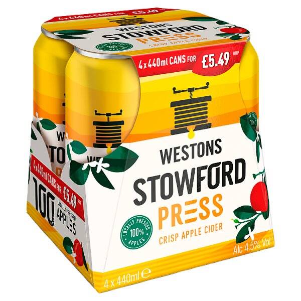 Westons Stowford Press Crisp Apple Cider 4 x 440ml
