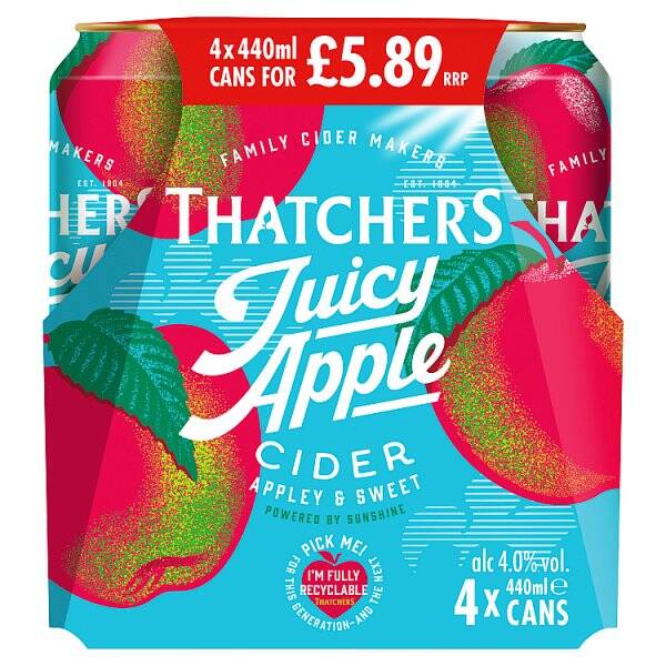Thatchers Juicy Apple Cider 4 x 440ml