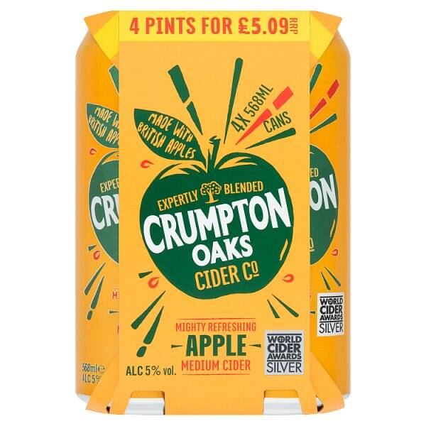 Crumpton Oaks Cider Co Apple Medium Cider 4 x 568ml