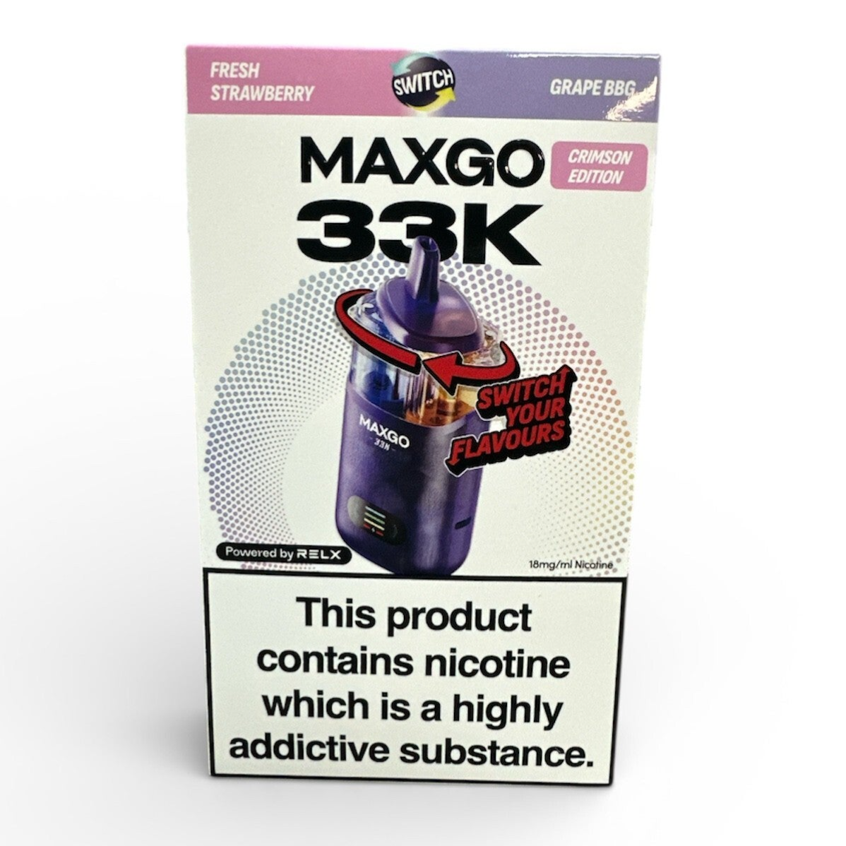 RELX Maxgo Combo 33K Prefilled Vape Kit maxgo 33k Fresh Strawberry & Grape BBG