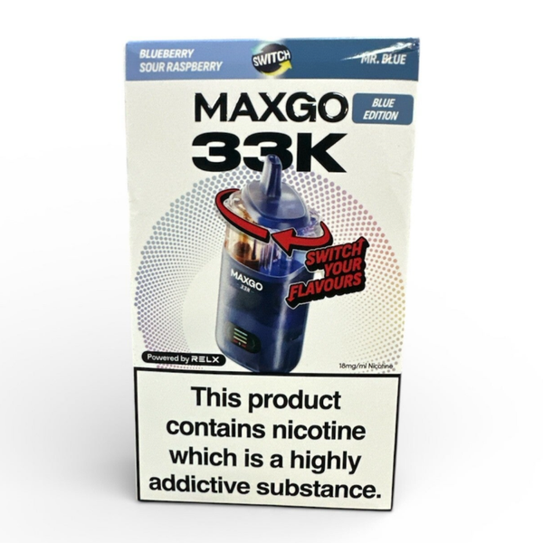 RELX Maxgo Combo 33K Prefilled Vape Kit maxgo 33k Blueberry Sour Raspberry &  Mr Blue