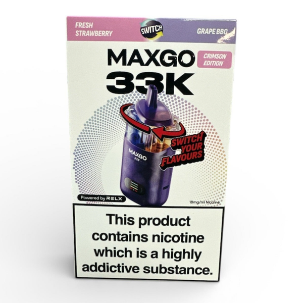 RELX Maxgo Combo 33K Prefilled Vape Kit maxgo 33k Fresh Strawberry & Grape BBG