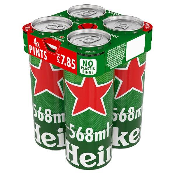 Heineken Premium Lager Beer Pint 4x568ml