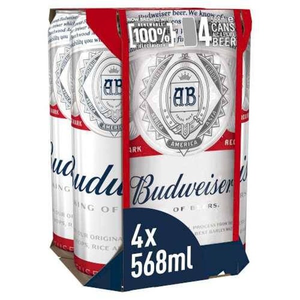 Budweiser Beer 4 x 568ml