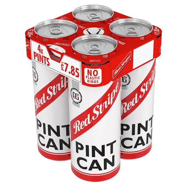 Red Stripe Jamaican Lager Can 4x568ml Pint