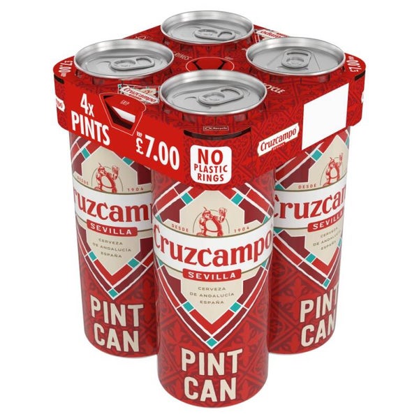 Cruzcampo Sevilla Lager Beer Can 4x568ml Pint