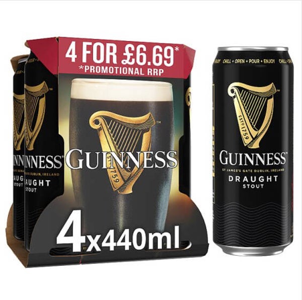 Guinness Draught In Can 4.1% vol 440ml PMP £6.69 Cans