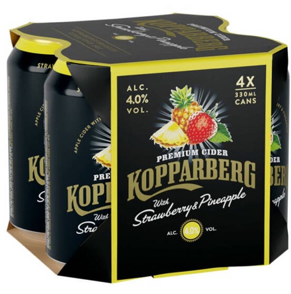 Kopparberg Premium Cider with Strawberry & Pineapple 4 x 330ml