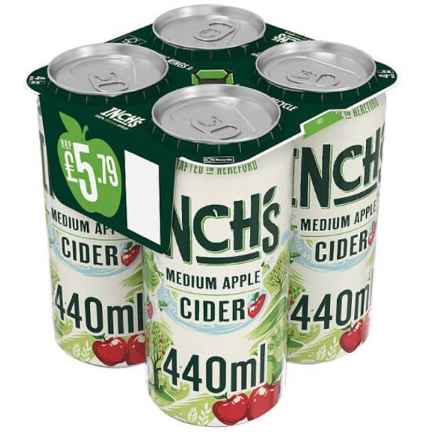Inch's Medium Apple Cider Can 4x440ml