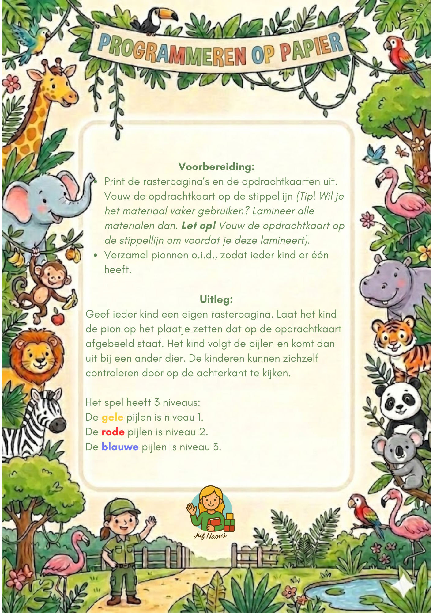Dierentuin | programmeren op papier