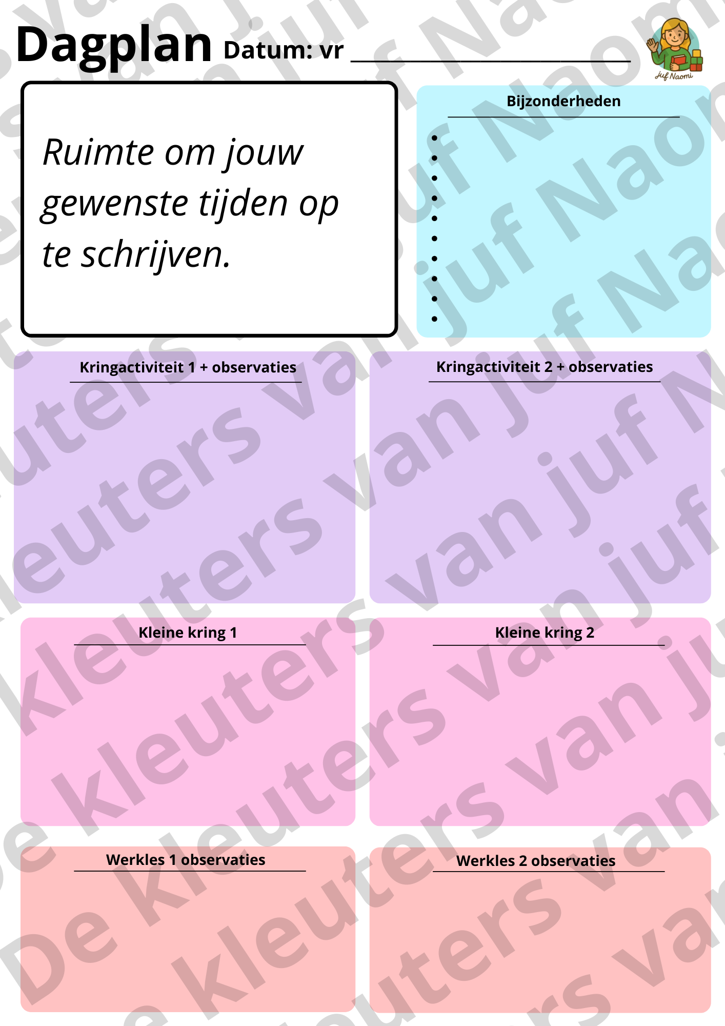 Weekplan | bewerkbaar