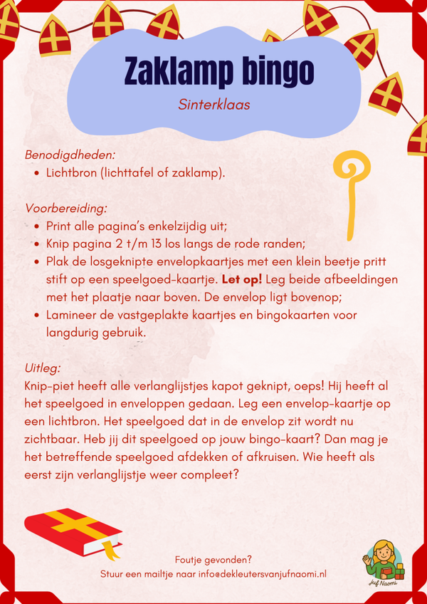 Sinterklaas | Zaklamp bingo