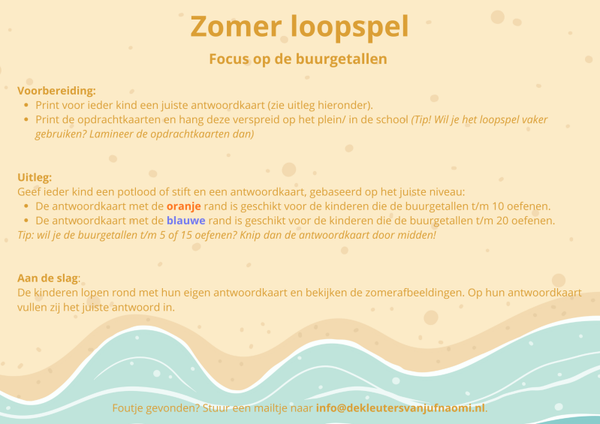 Zomer | loopspel buurgetallen