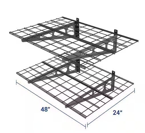 HEAVY DUTY Garage Wall Shelves 2'x4' - Set of 2