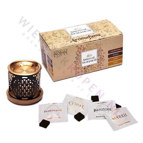 Aromafume Spiritual Awareness Probeerset: Diffuser + 12 wierookblokjes