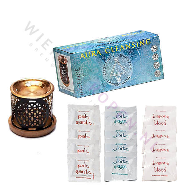Aromafume Aura Cleansing Probeerset: Diffuser + 12 wierookblokjes