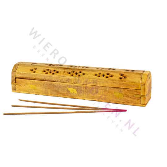 Houten Wierookhouder SPECIAL EDITION! - Messing Inleg - Olifant Antiek