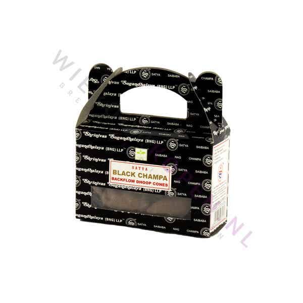 Satya Black Champa Backflow Wierook Kegels (per pakje)
