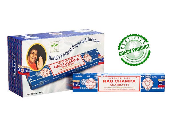 Satya Sai Baba Nag Champa Agarbatti (per doos) | 12 pakjes x 15 gram