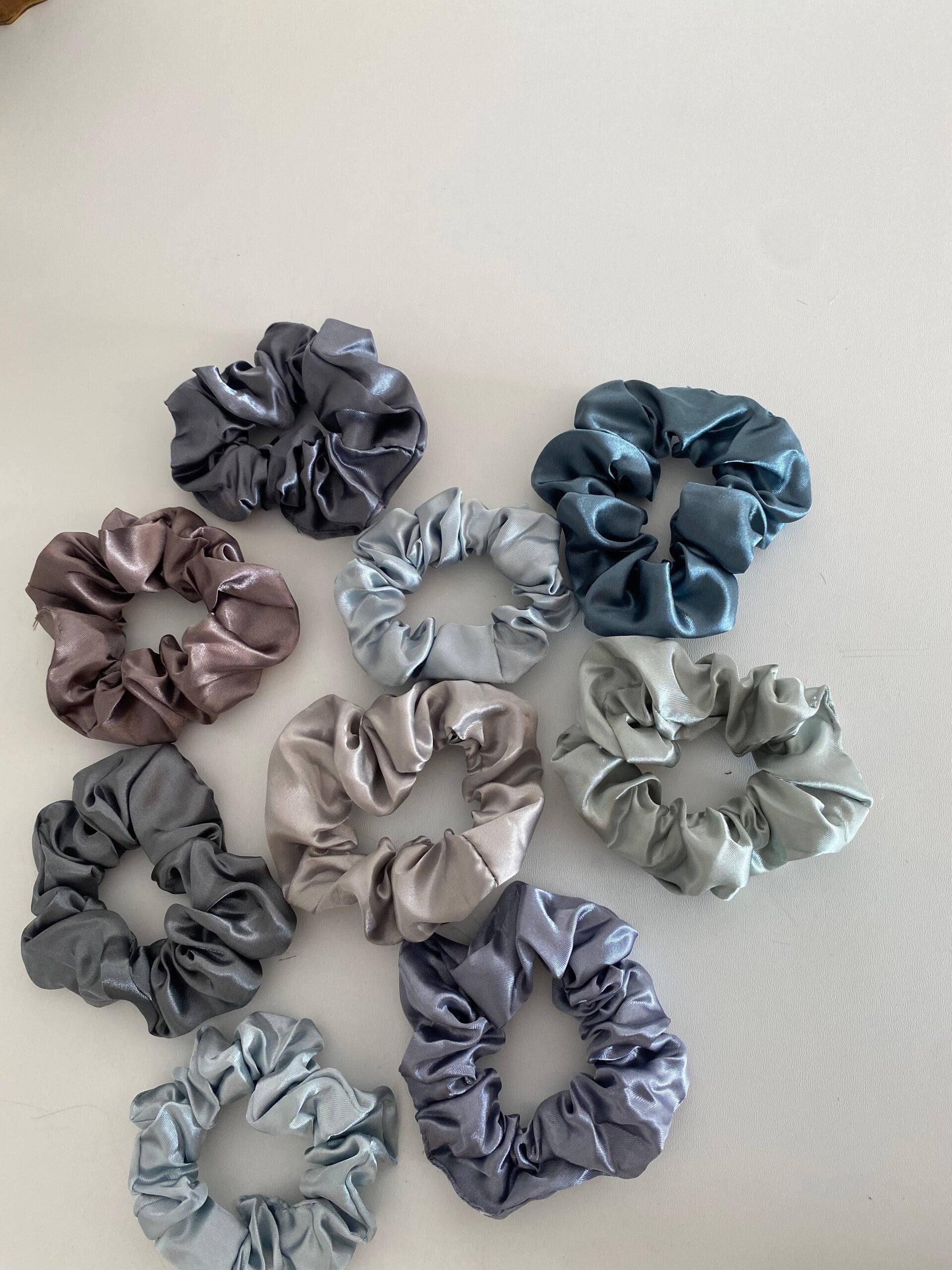 Scrunchies - grijs / blauw