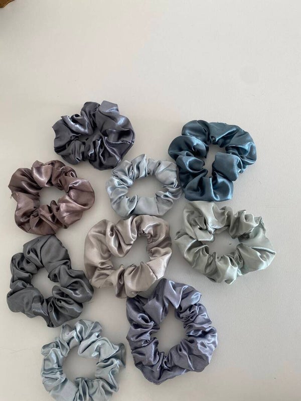 Scrunchies - grijs / blauw