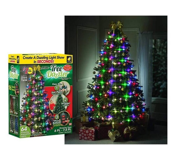 Χριστουγεννιάτικα Νυχτερινά Λαμπάκια 64 Led RGB με Κοντρόλ 21608-510-00-05