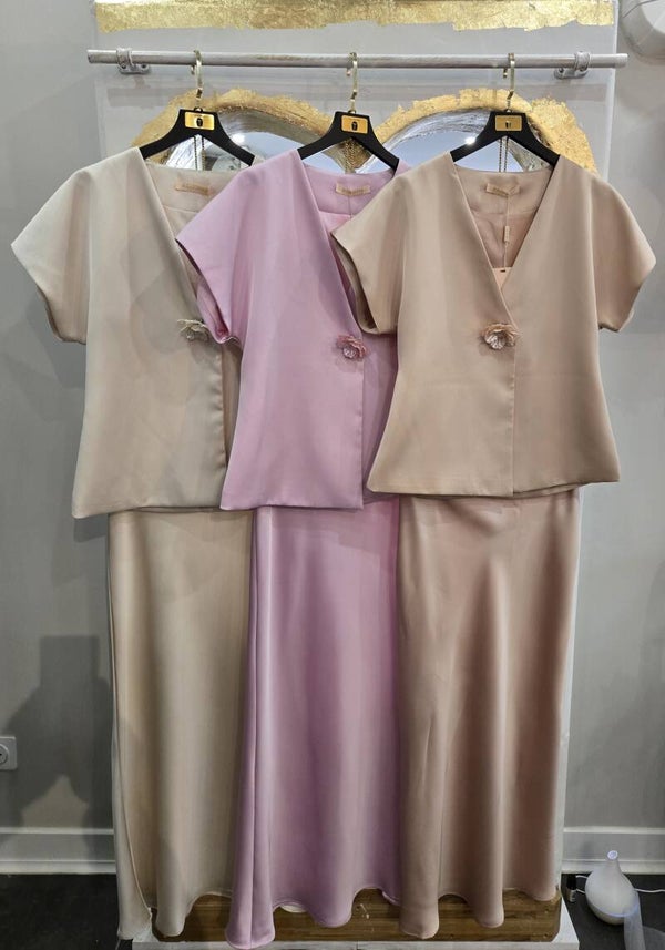 JUPE LONGUE EN SATIN LOURD