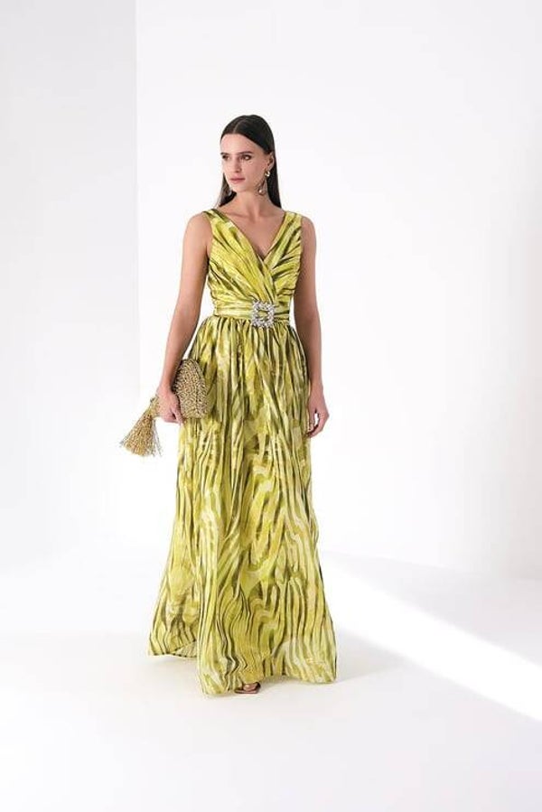 ROBE DE SOIREE EN VOILE URAGIRI FOIL OR