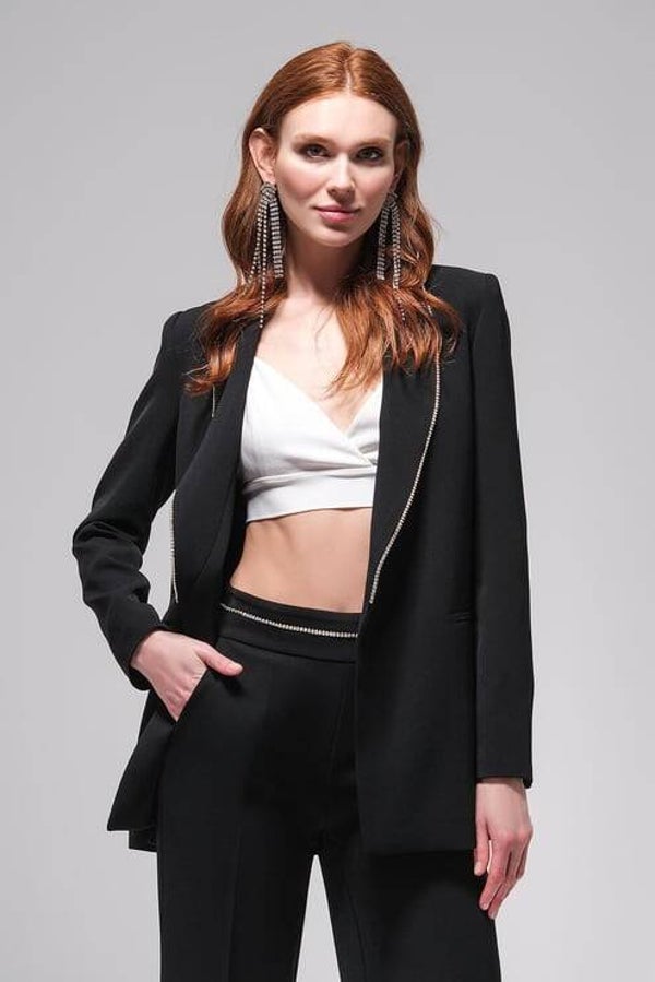 VESTE BLAZER STRASS BLACK