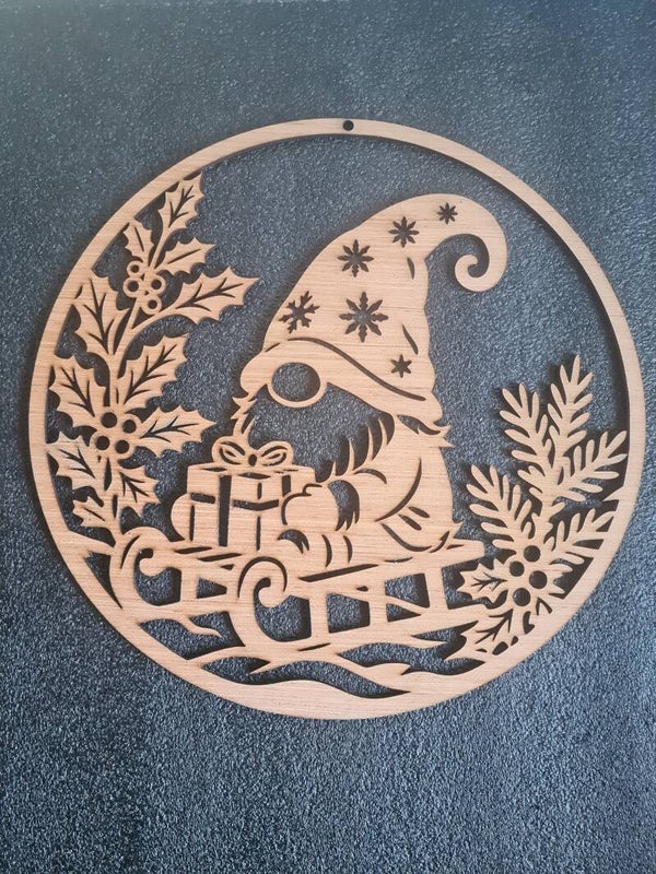 Kerstbord - Gnoom op Slee