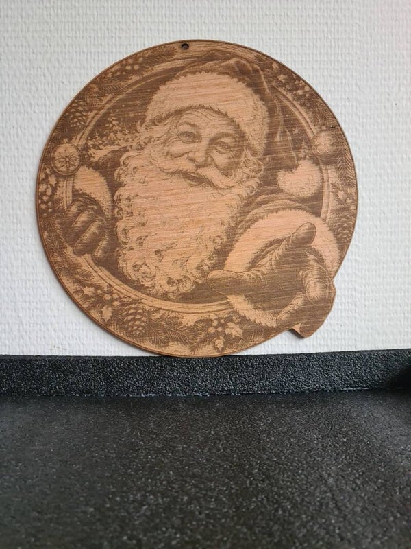 Uniek HLV 3D houten kerstman bord