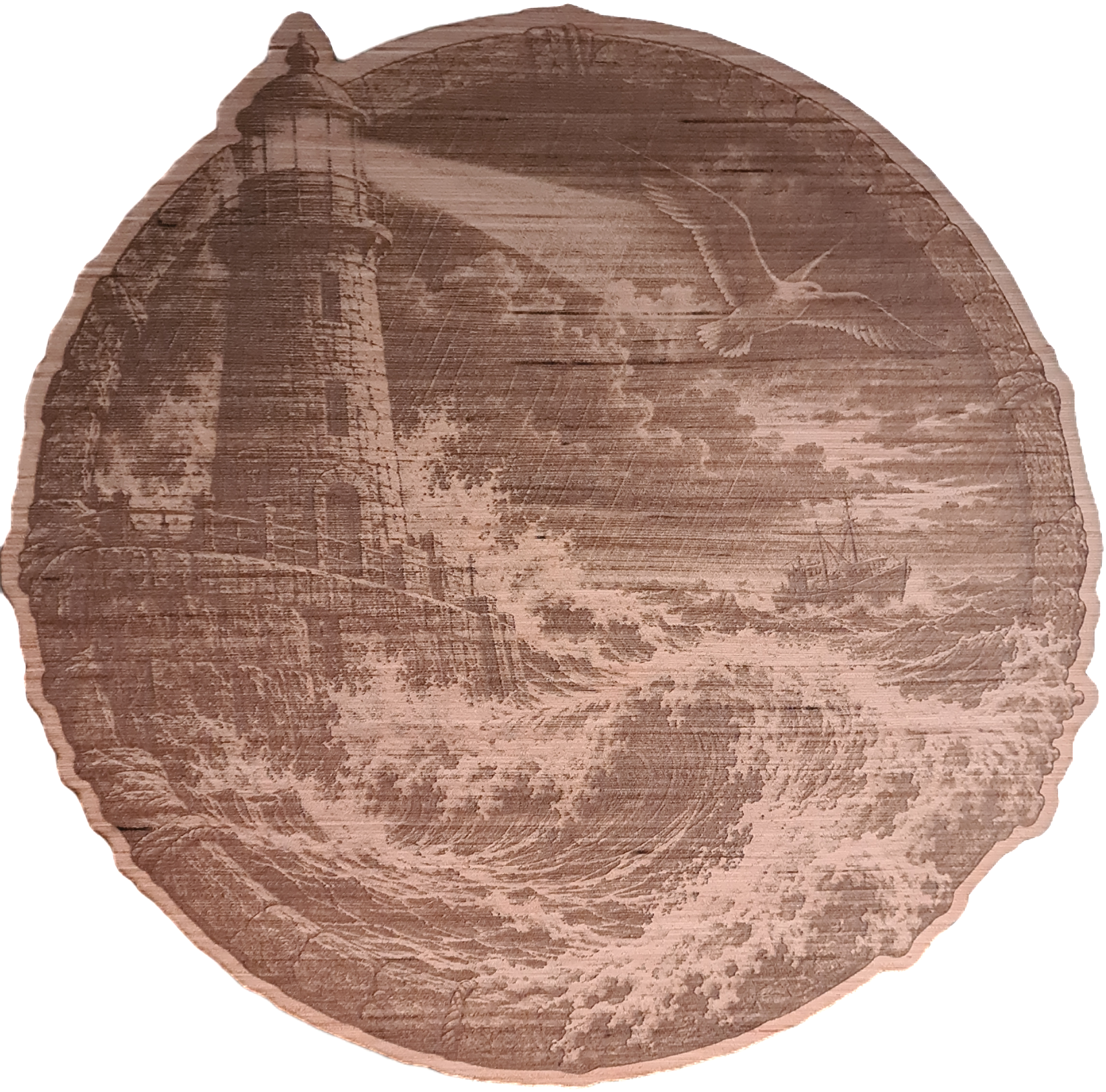 Vuurtoren aan zee - Houten wanddecoratie