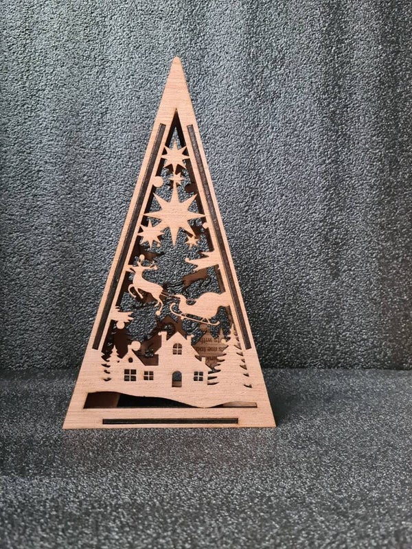 Houten kerstdecoratie – Winters Tafereel