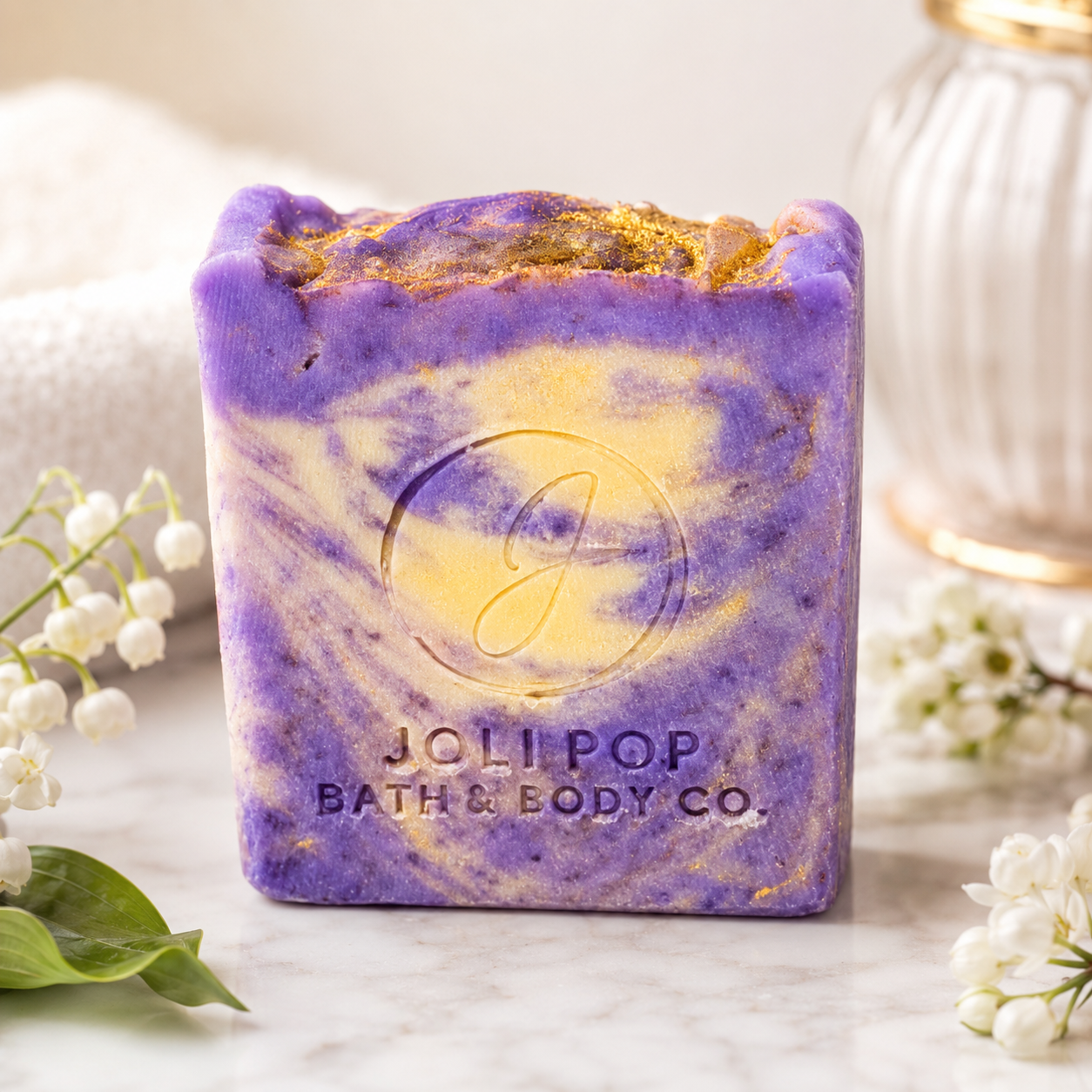 Bee-Jeweled Floral Handmade Soap | Lily of the Valley | Luxury Cold Process Soap